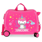 Detský kufrík na kolieskach Roll Road Little Me Unicorn Pink MAXI