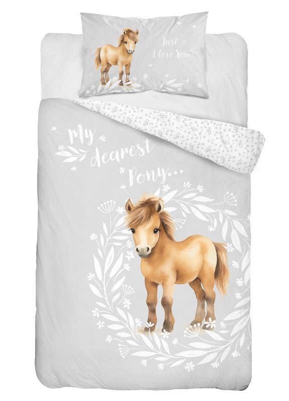 Obliečky do postieľky Malý Pony sivá 100/135, 40/60