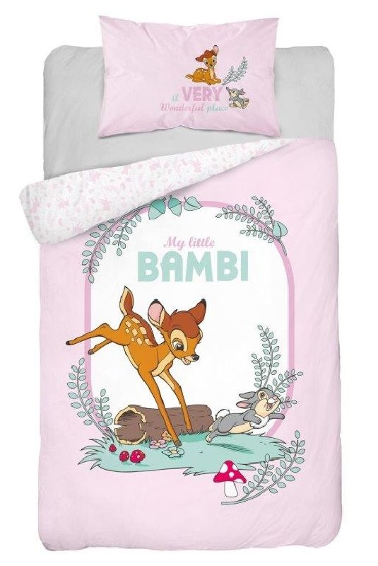 Obliečky do postieľky Little Bambi pink 100/135, 40/60