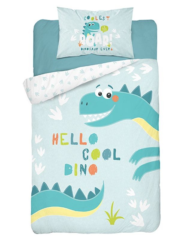 Bambusové obliečky do postieľky Dino zelená 100/135, 40/60