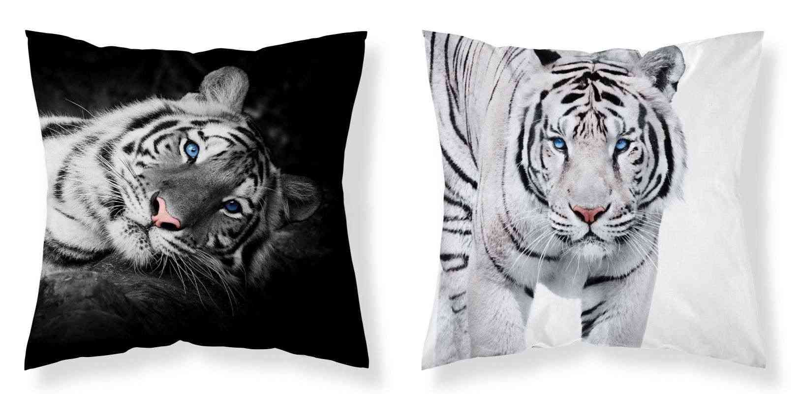 Obliečka na vankúšik Tiger čiernobiela micro 40/40
