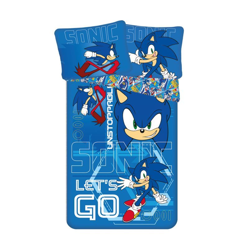 Obliečky Sonic Lets go 140/200, 70/90