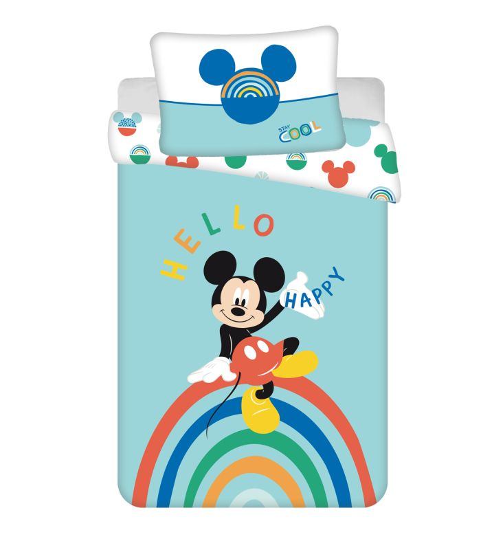 Obliečky do postieľky Mickey rainbow baby 100/135, 40/60