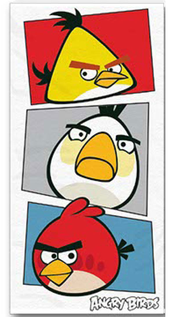 Osuška Angry Birds bielá 70/140