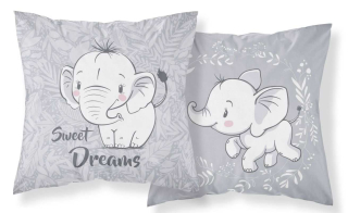 Obliečka na vankúšik Slon baby sivá 40/40