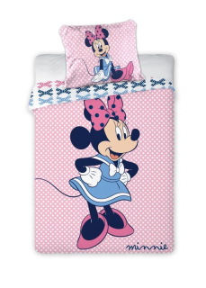 Obliečky do postieľky Minnie mašličky 100/135, 40/60
