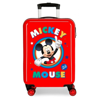 Cestovný kufor ABS Mickey Circle red 55 cm