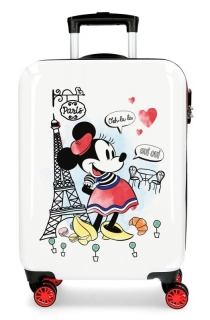 Cestovný kufor ABS Minnie Around the World Paris Red 55 cm