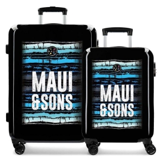 Sada cestovných kufrov ABS Maui and Sons Waves 55/69 cm